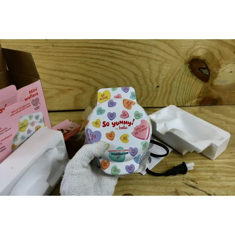 New So Yummy Bella Mini Dunker Hearts Shaped Nonstick Waffle Maker Valentine's